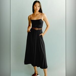 Reformation Black Spaghetti Strap Dress